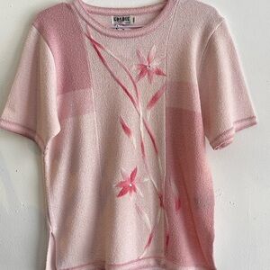 Vintage America Pink Floral Short Sleeve Top